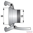 Öntözőrendszer csatlakozó MT  csatlakozó Italy, 4 hüvelykes, 2 1/2 hüvelykes menetes csatlakozó, horganyzott