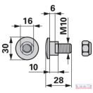 Késtartó csavar+anya M10x28, DN-16 (56210100)