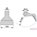 Szárzúzó kalapács 120x40xDN-20,5, R110