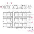 Görgőslánc  3/4" Triplex