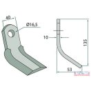Szárzúzó Y-kés 40x10x135xDN-16,5