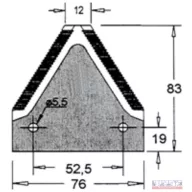 Kaszapenge alternáló 76x83x2,7 felül recézett