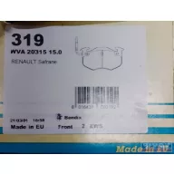Brake pad Royal Brake WVA 20315 15.0