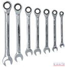 Csillag-villás kulcs készlet 8-19, 7 db-os racsnis