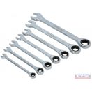 Csillag-villás kulcs készlet 8-19, 7 db-os racsnis