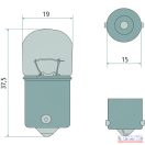 Gömbizzó R10W 12V, 10W Granit 10 db/csomag
