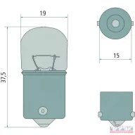Gömbizzó R10W 12V, 10W Granit 10 db/csomag