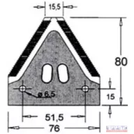 Kaszapenge alternáló 76x80x2,7 felül recézett