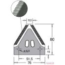 Kaszapenge alternáló 76x80x2,7 felül recézett horganyzott