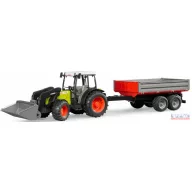   Claas Nectis 267 F homlokrakodós traktor pótkocsival Bruder 