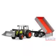   Claas Nectis 267 F homlokrakodós traktor pótkocsival Bruder 