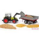 Claas Nectis 267 F homlokrakodós traktor pótkocsival Bruder 