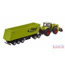 Claas Axion 850 homlokrakodós traktor billenős Fliegl pótkocsival Siku 