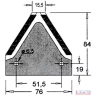 Kaszapenge alternáló 76x84x2,7 felül recézett
