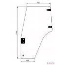 Ajtóüveg keret nélküli, bal