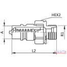 Gyorscsatlakozó M22x1,5 dugó 