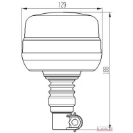 Villogó sárga 12V/24V csavaros 39 LED/19W