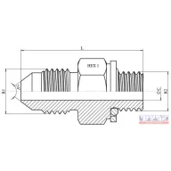 Közcsavar 1/2" - 3/4" BSP-UNF 