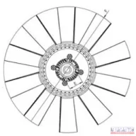 Hűtőventillátor 12V DN-455mm viszkókuplunggal 