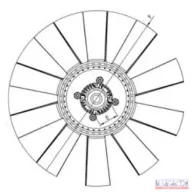 Hűtőventillátor 12V DN-485mm viszkókuplunggal 