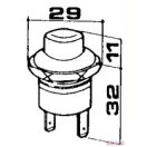 Nyomógomb kerek fekete 