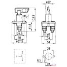 Áramtalanító kapcsoló kivehető kulccsal, kupakkal