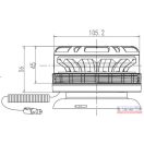 Villogó sárga 12V/24V mágneses  8 LED/9W