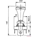 Húzókapcsoló 2 állású visszajelzős (piros)