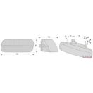 CNH hátsó lámpa bal oldali (262x99x152) fehér-piros