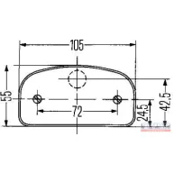 Rendszám megvilágító lámpa 105x55mm Hella