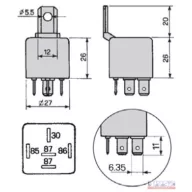 Relé 12V 5 lábú (40A) Cobo