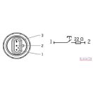 CNH kihelyezett hidraulika emelő nyomógomb (22Ω beépített ellenállással)