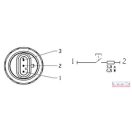 CNH kihelyezett hidraulika süllyesztő nyomógomb (3,9Ω beépített ellenállással)