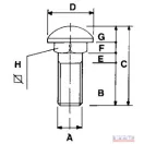 Kerékcsavar M16x1,5- 45, 8.8 négylaptövű kerekfejű