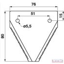Kaszapenge alternáló 76x83x2,7 felül recézett