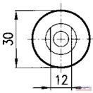 Késtartó csavar+anya M12x34, DN-18