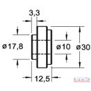 Távtartó persely  10x30x12,5 acél