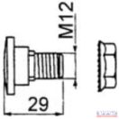 Késtartó csavar+anya M12x29, DN-18 