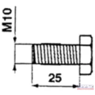 Késtartó csavar M10x 25, DN-25