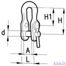 Emelő kengyel DN-14 csapos dupla lyukú
