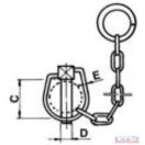 Félkörrugós csapszeg 12x50 lánccal