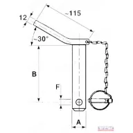 Csapszeg DN25 x130 körrugós biztosítóval