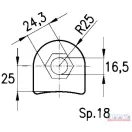 Hegeszthető acéltartó DN-16,5x25