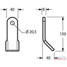 Szárzúzó Y-kés 40x 8x150xDN-20,5