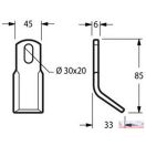 Szárzúzó Y-kés 45x 6x 85xDN-20x30