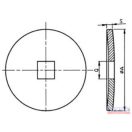 Tárcsa végzáró 145x15x41 domború karima