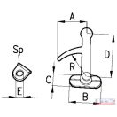 Pótkocsi oldalkapocs golyós (jobb oldali) 134mm