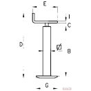 Támasztóláb  50x470, teherbírás: 500 kg