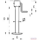 Támasztóláb  80x630, teherbírás: 1800 kg
