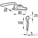 Pótkocsi oldalfal ajtózár (oldalkapocs) 100x25